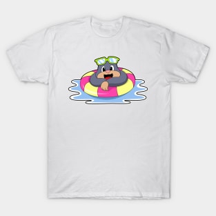 Mole at Swimming with Swim ring T-Shirt